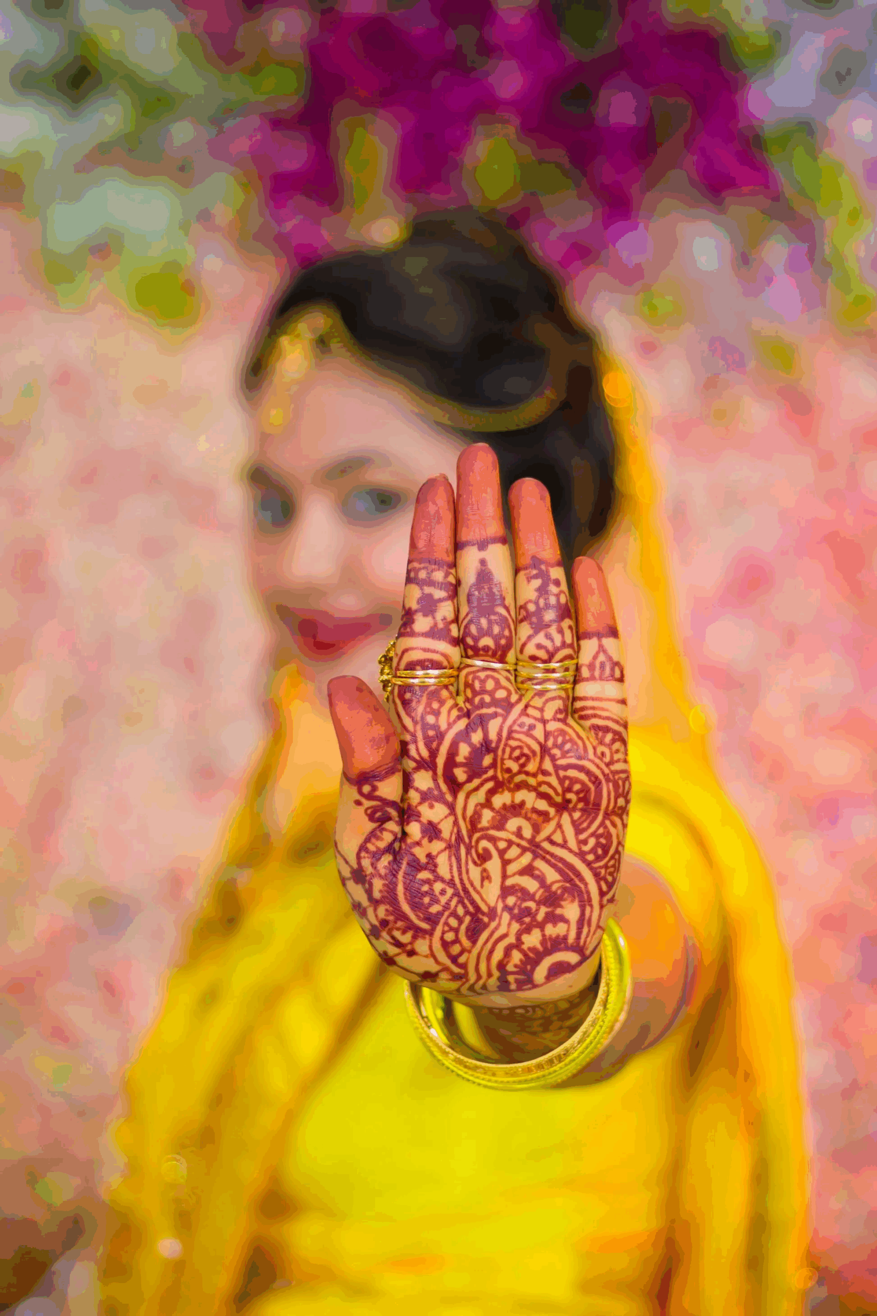 indian woman in yellow dress